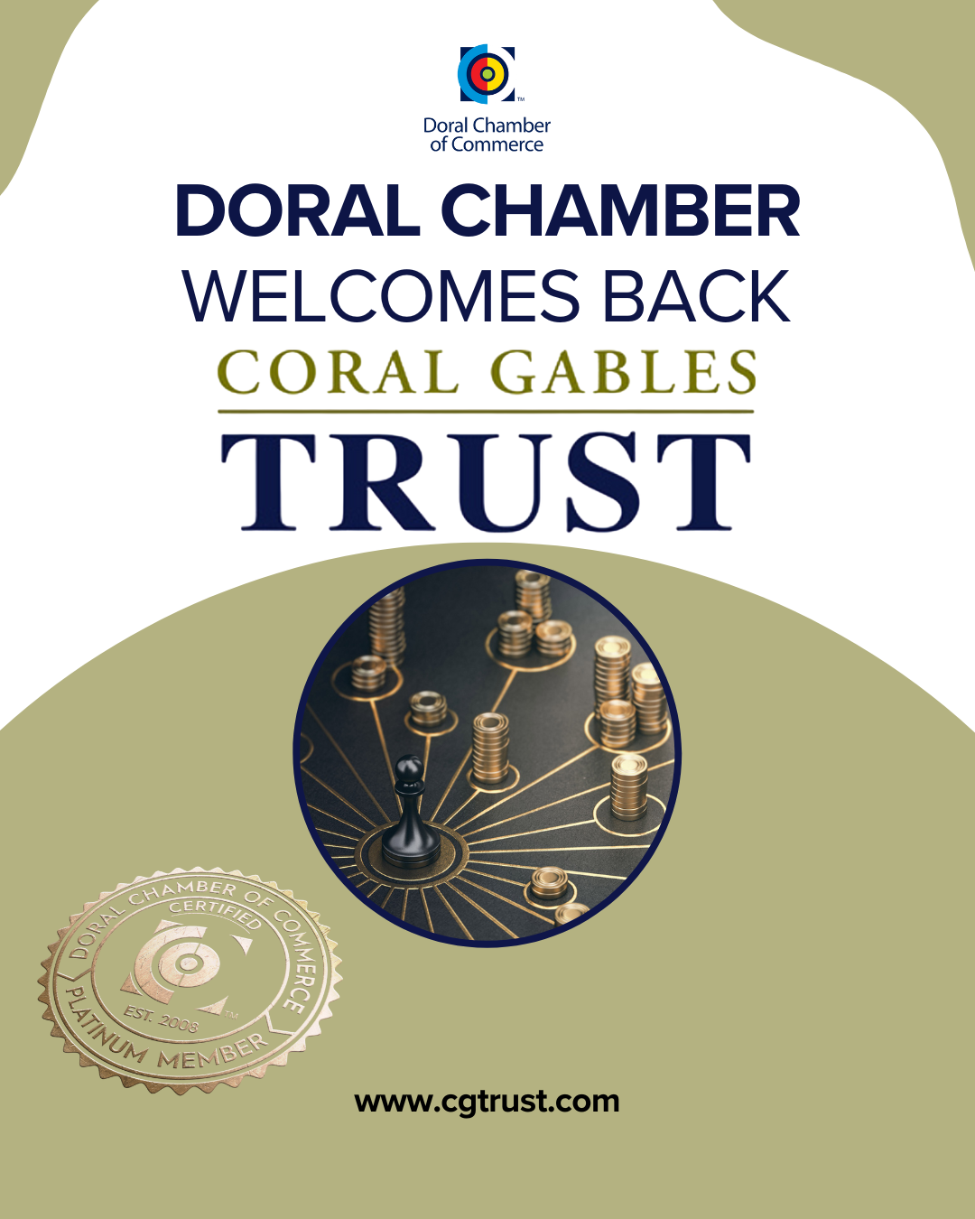 Doral Chamber of Commerce Proudly Welcomes Back Coral Gables Trust as a Platinum Member.