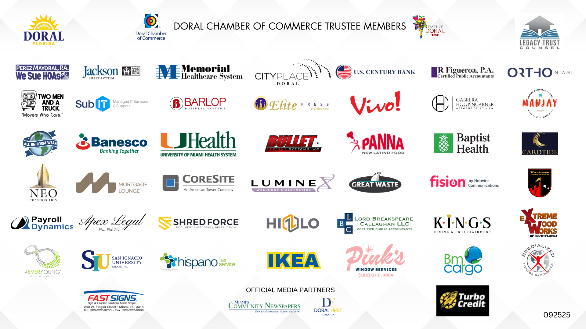 Doral Chamber Trustee Banner 092525