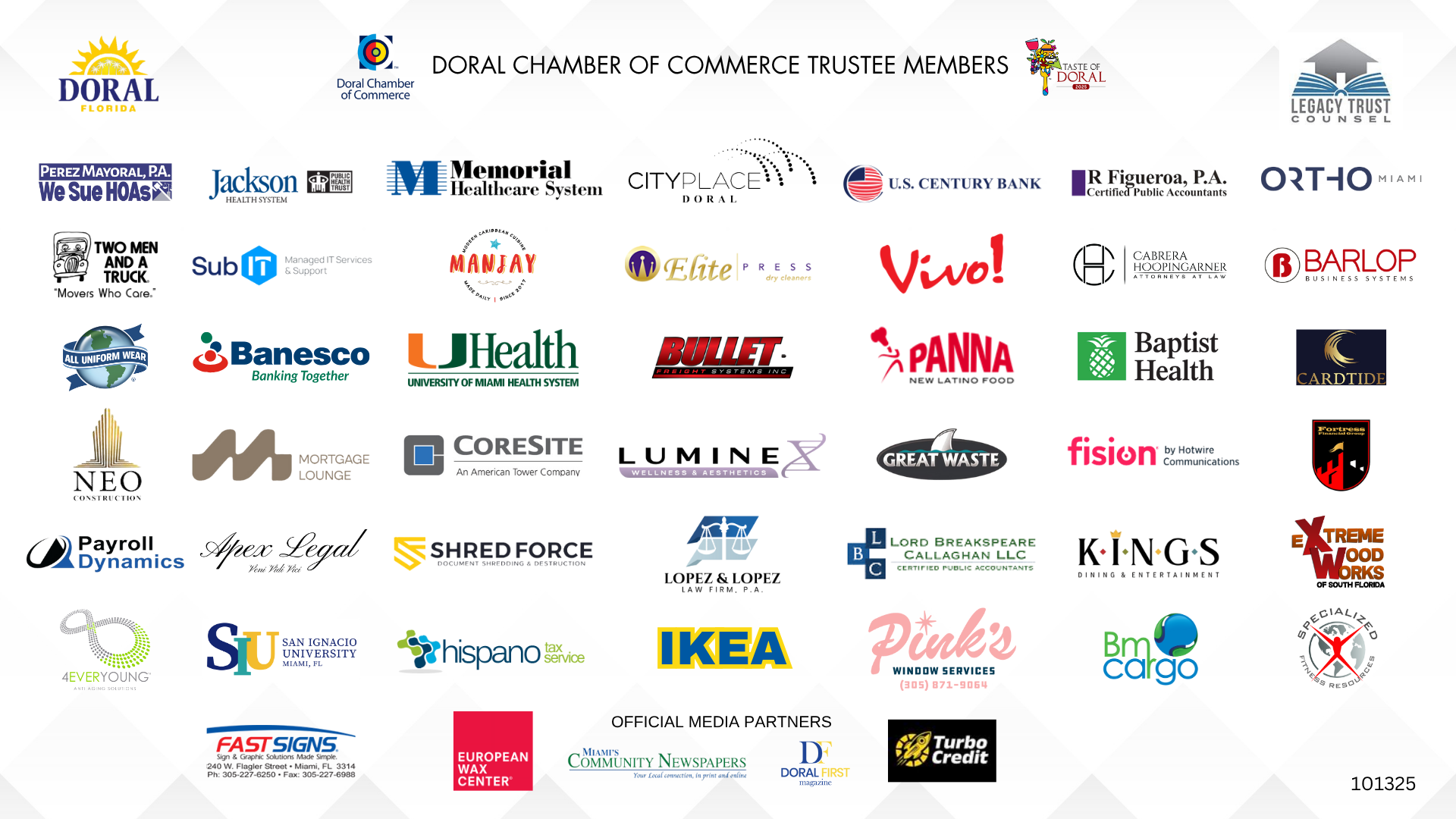 Doral Chamber Trustee Banner 101325