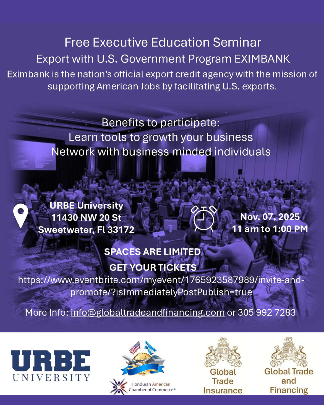 Global Trade and Financing Free Executive Education Seminar: Sale more with U.S. programs assistance