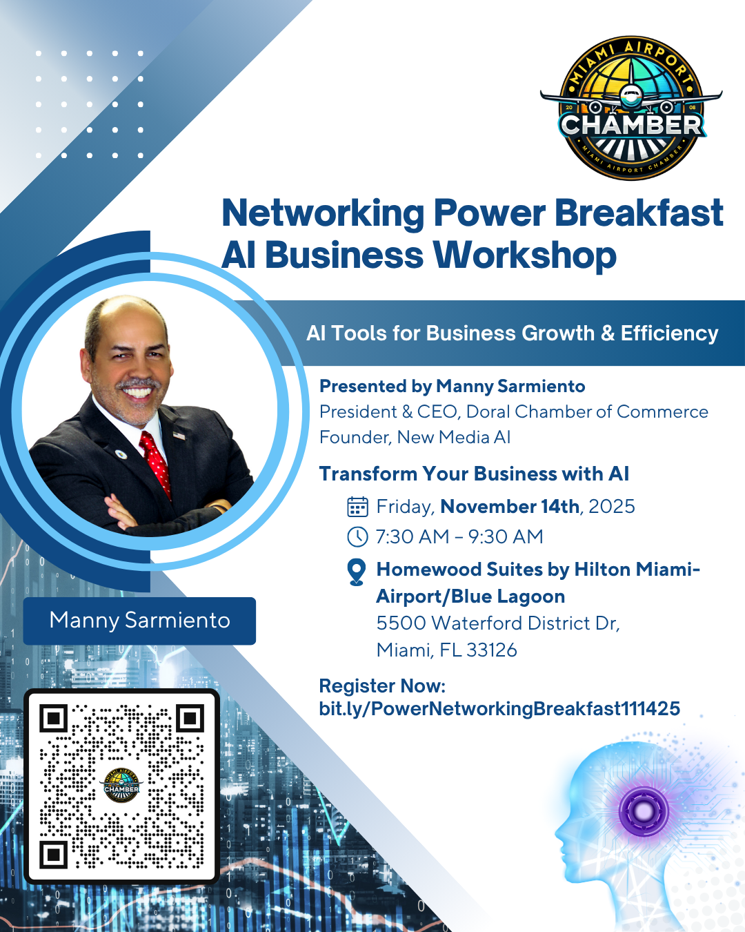 Miami Airport Chamber Power Networking Breakfast. AI Tools for Business Growth & Efficiency 