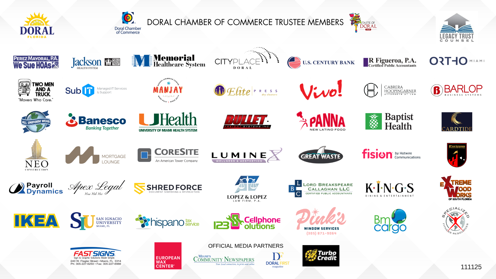 Doral Chamber Trustee Banner 111125