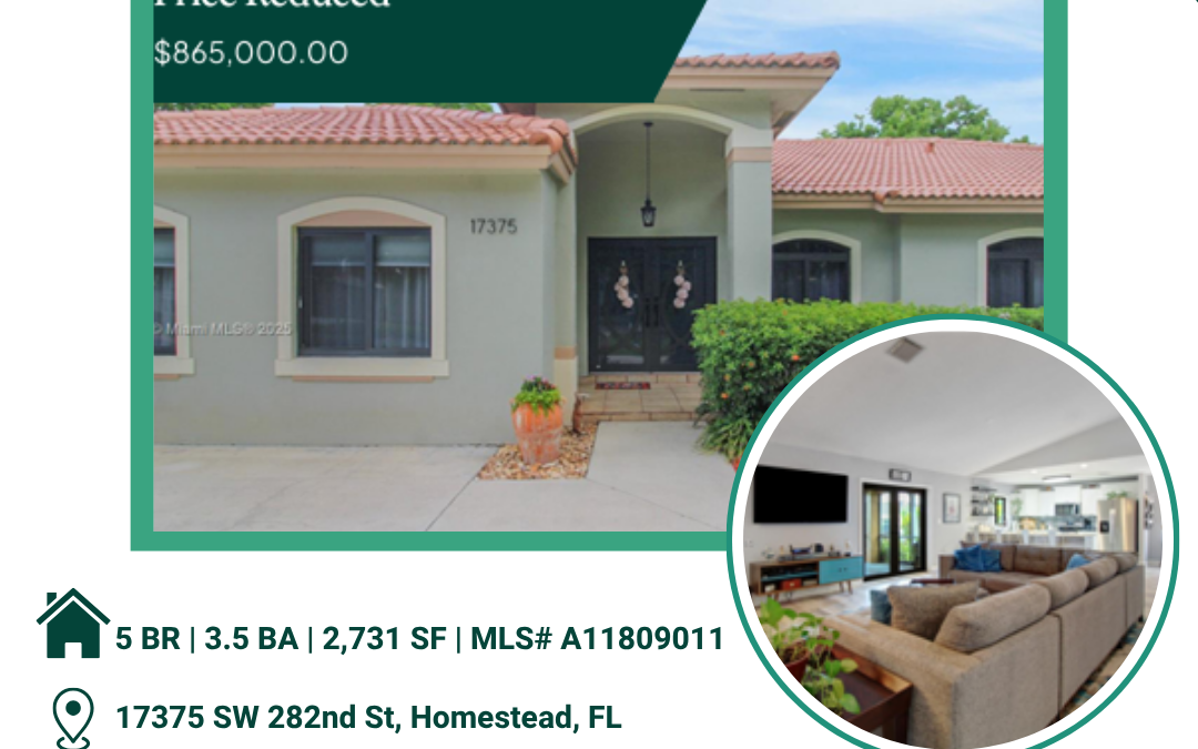 Price Reduced — Move-In Ready Dream Home in Homestead!