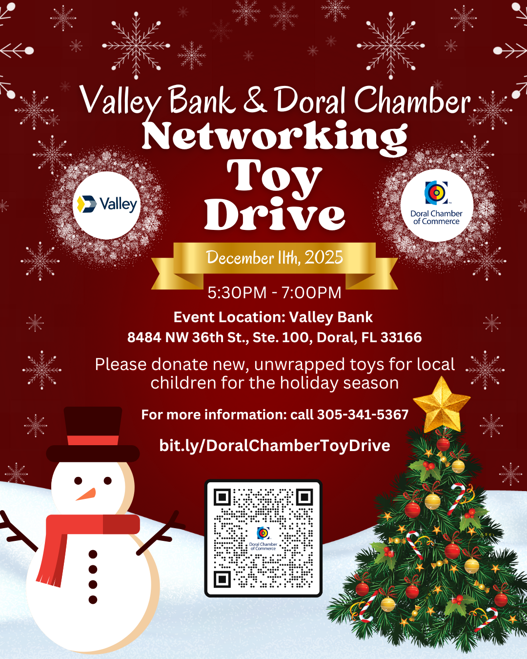 Valley Bank & Doral Chamber: Toy Drive Networking Event