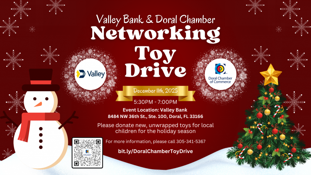 Valley Bank & Doral Chamber: Toy Drive Networking Event