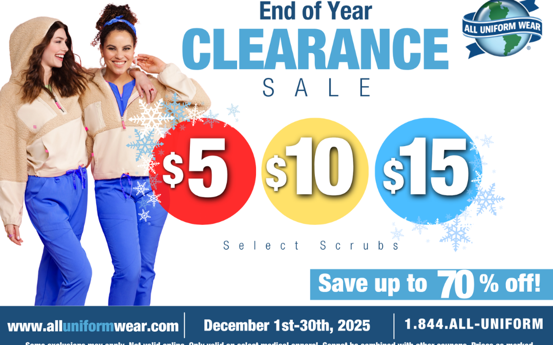 All Uniform Wear End-of-Year Scrub Clearance — Starting at $5!