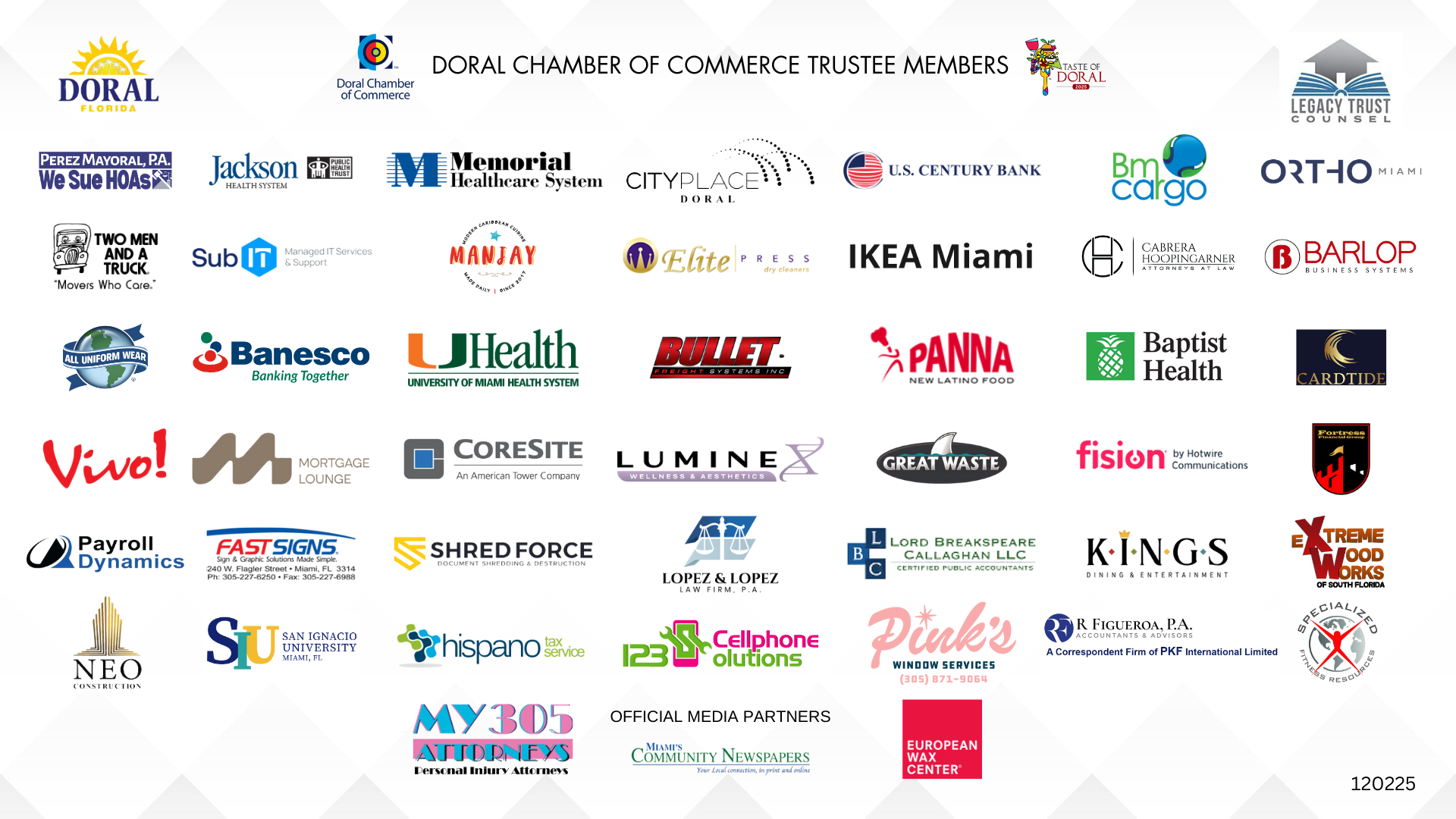 Doral Chamber Trustee Banner 120225