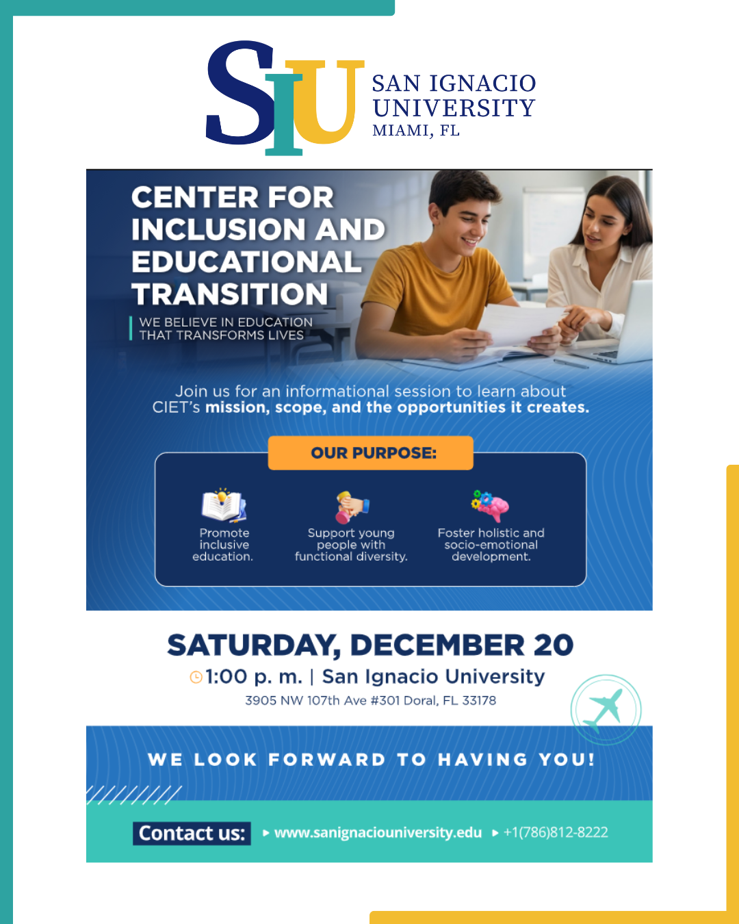 San Ignacio University Presents: Center for Inclusion & Educational Transition Info Session