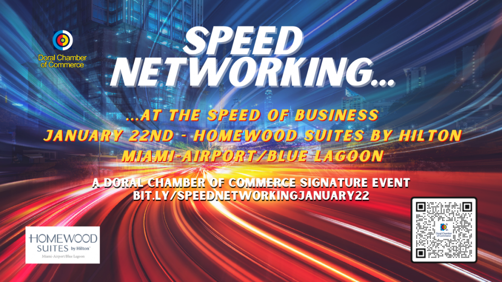 Speed Networking at the Speed of Business – January 22 at Homewood Suites by Hilton Miami-Airport/Blue Lagoon