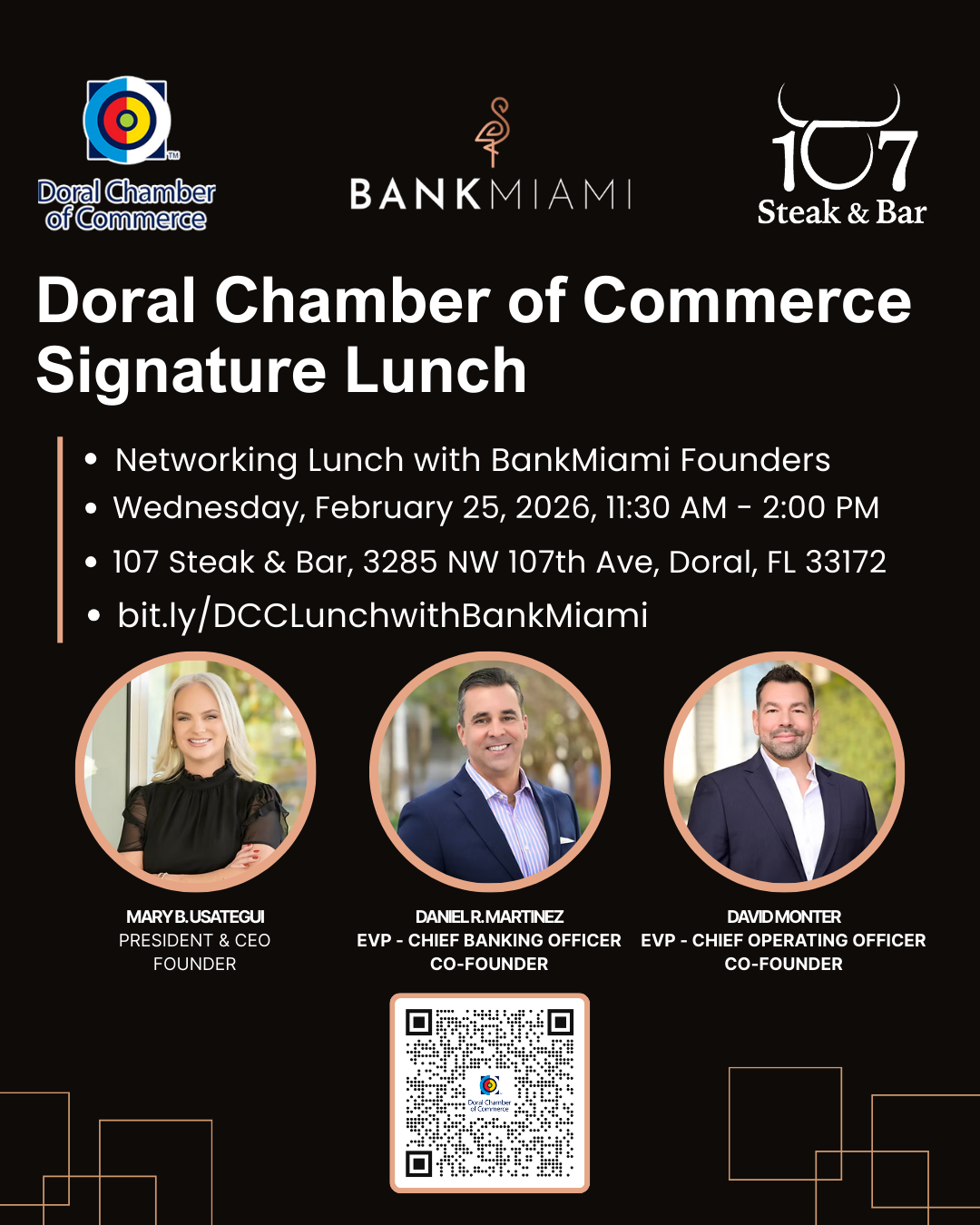 Doral Chamber of Commerce Signature Lunch with BankMiami Founders