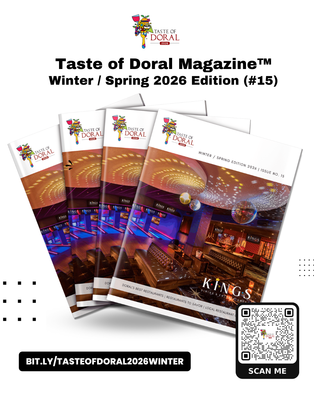 Taste of Doral Magazine™ Winter / Spring 2026 • Issue #15 is Live The Taste of Doral Magazine™ Winter / Spring 2026 Edition (#15) has officially arrived, showcasing the very best of Doral’s dynamic and ever-evolving food and dining scene. This newest edition takes readers inside the top restaurants, premier dining destinations, and entertainment-driven venues that make Doral one of South Florida’s most exciting places to eat, gather, and explore. From elevated dining and international cuisine to nightlife, family fun, and local favorites, this issue is your go-to guide for experiencing Doral like an insider.