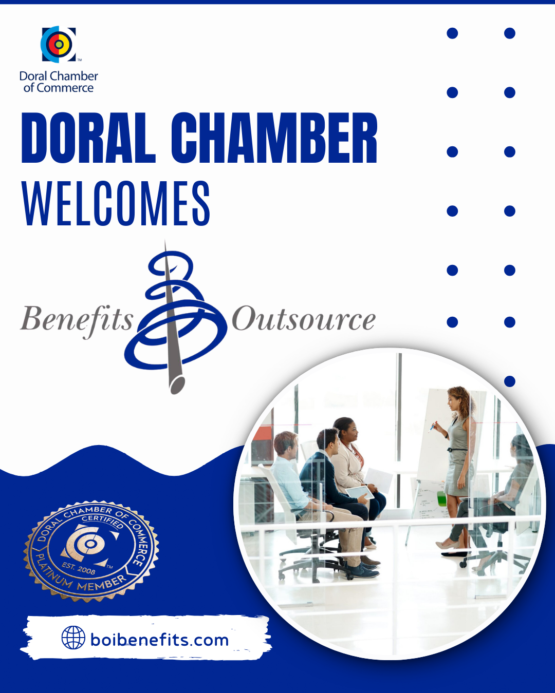 Doral Chamber of Commerce Proudly Welcomes Benefits Outsource, Inc. as a Platinum Member.