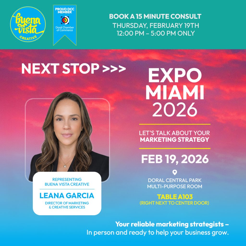 Buena Vista Creative Doral Business Leaders: Let’s connect in person next Thursday Feb 19th