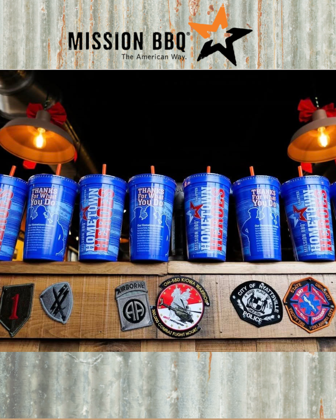 Mission BBQ Thank You for What You do Hometown Hero Cups Branding