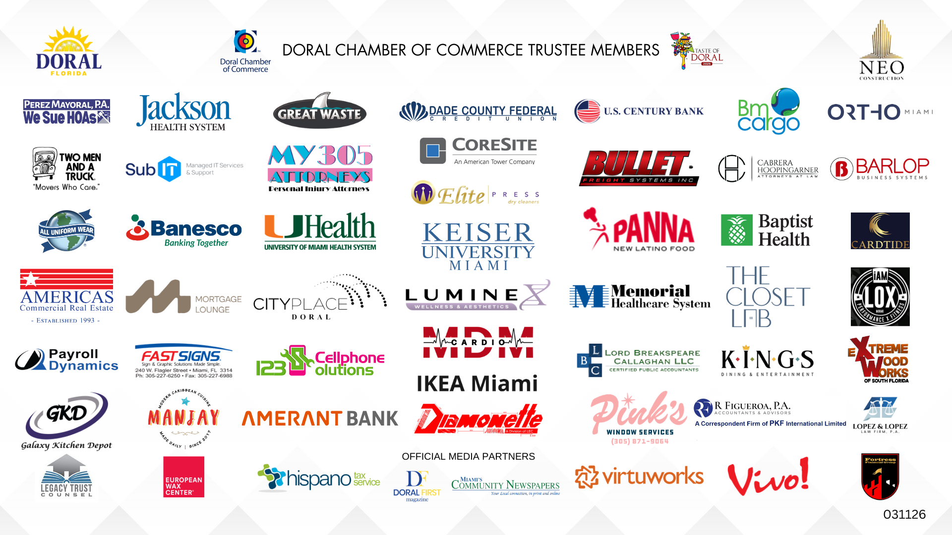 Doral Chamber Trustee Banner 031126