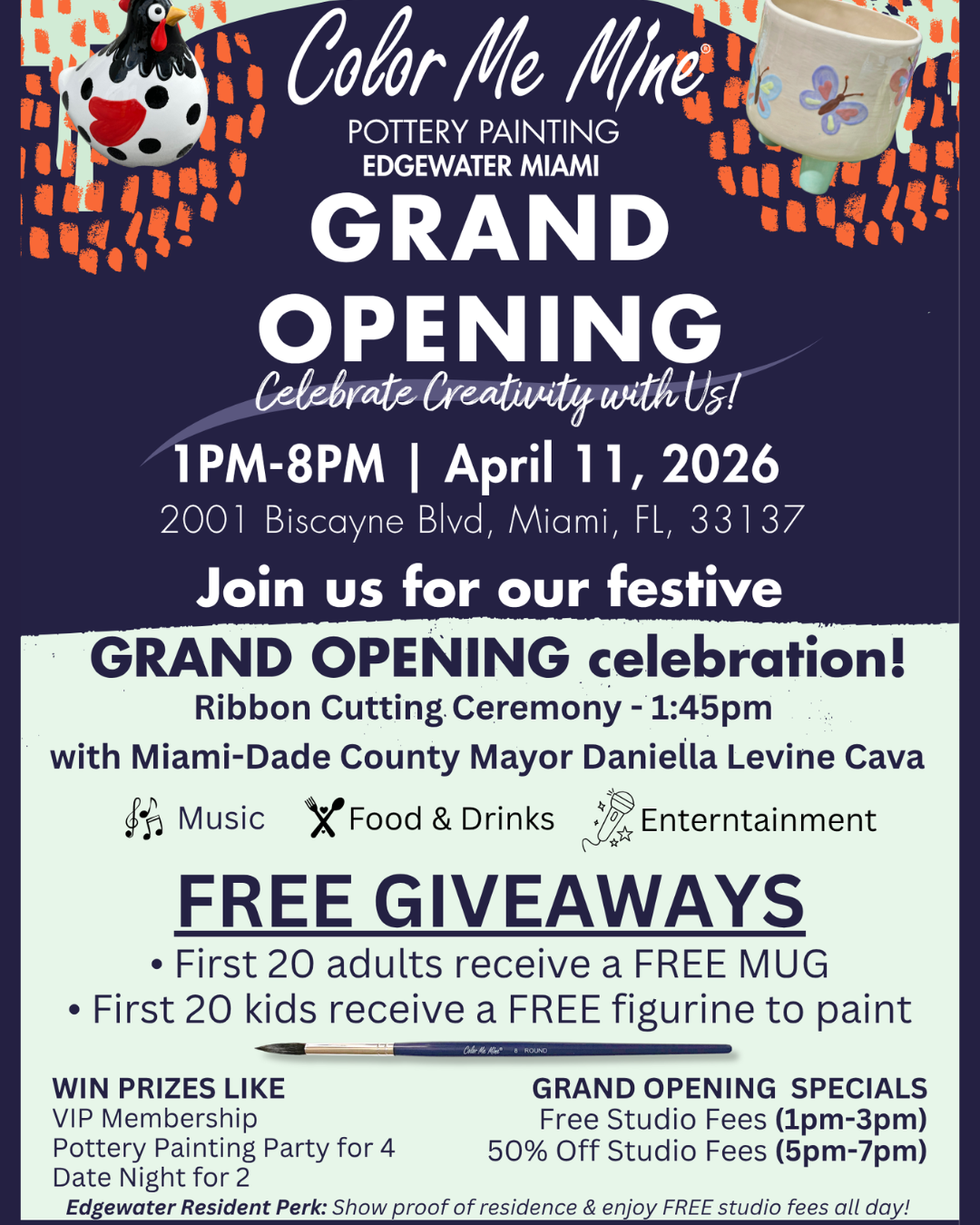 Color Me Mine Edgewater Miami Grand Opening Celebration