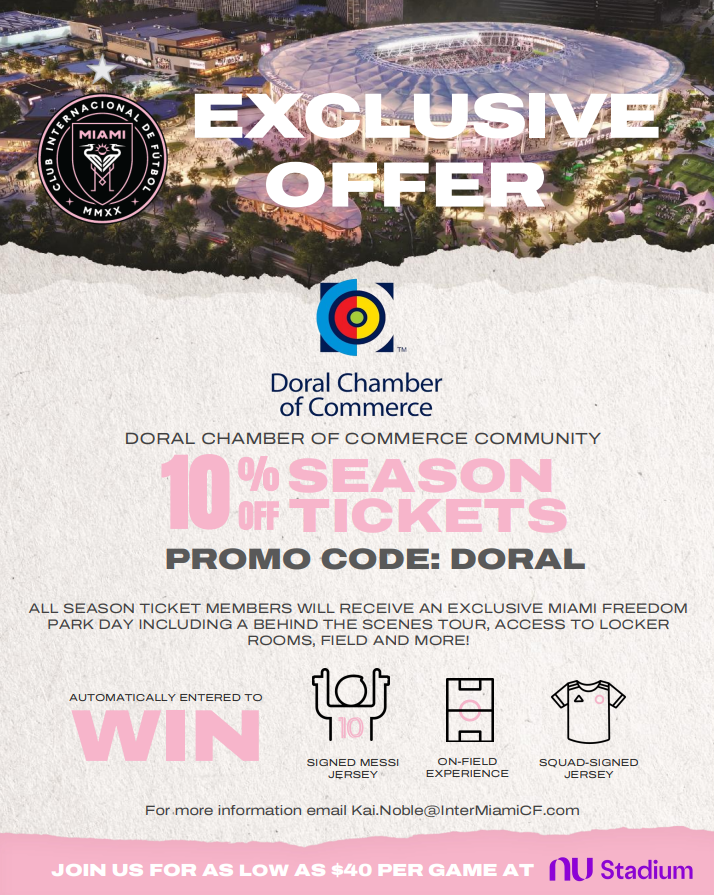 Inter Miami CF Doral Chamber of Commerce Exclusive Offer