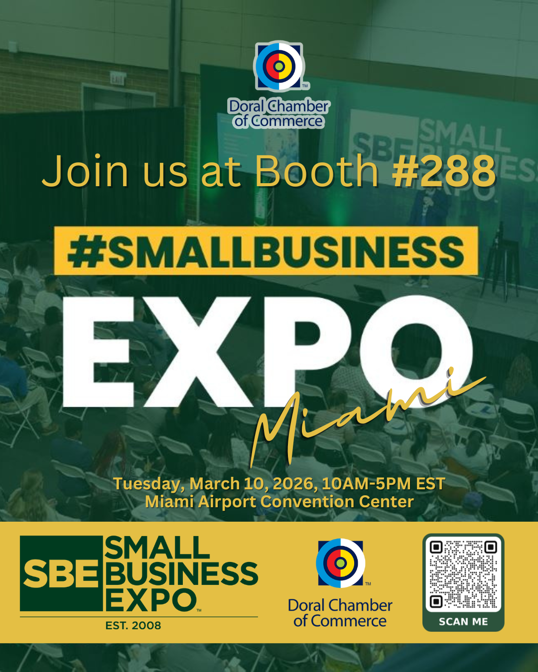 Join us at Booth #288 Tomorrow - Small Business Expo Miami Tuesday, March 10, 2026, 10AM-5PM EST Miami Airport Convention Center