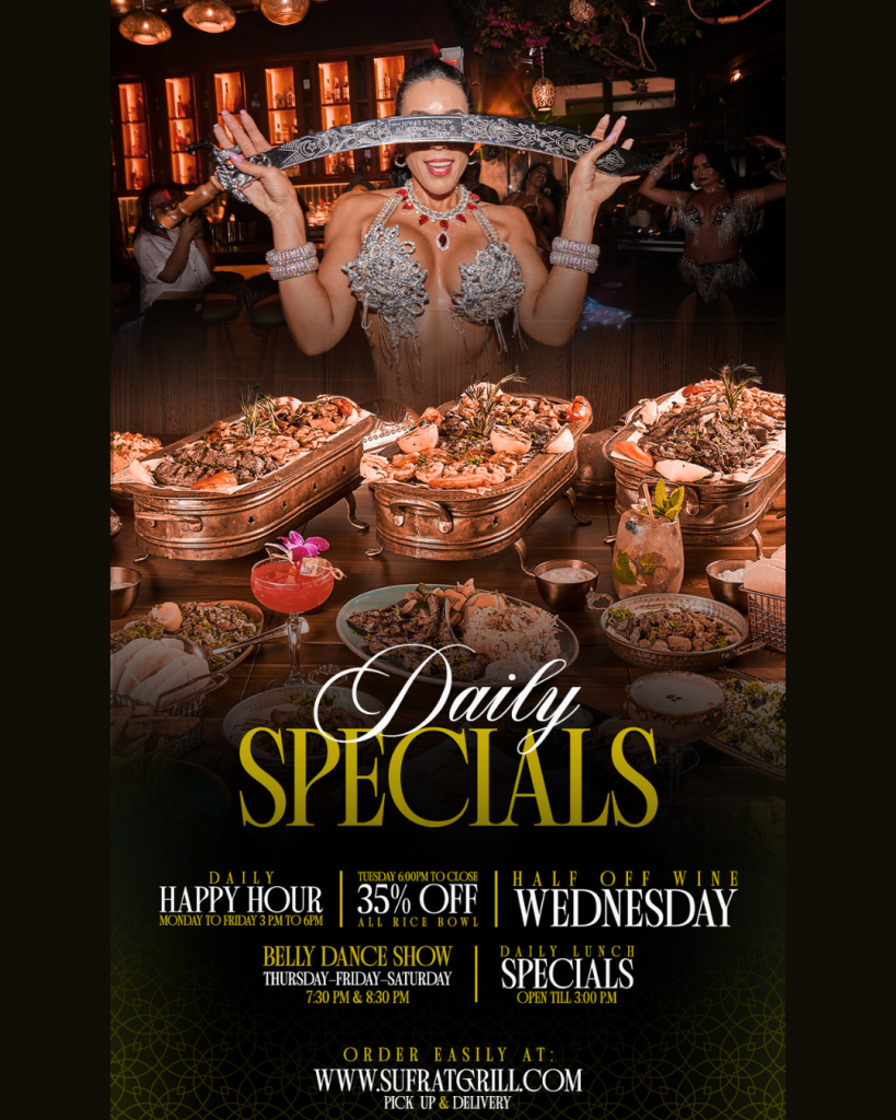 Sufrat Mediterranean Grill Weekly Specials