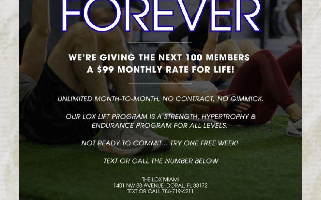 Exclusive Offer: $99/Month for Life at The LOX Performance Miami