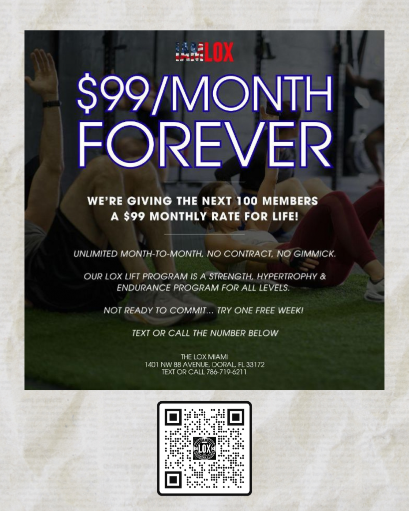 Exclusive Offer: $99/Month for Life at The LOX Performance Miami