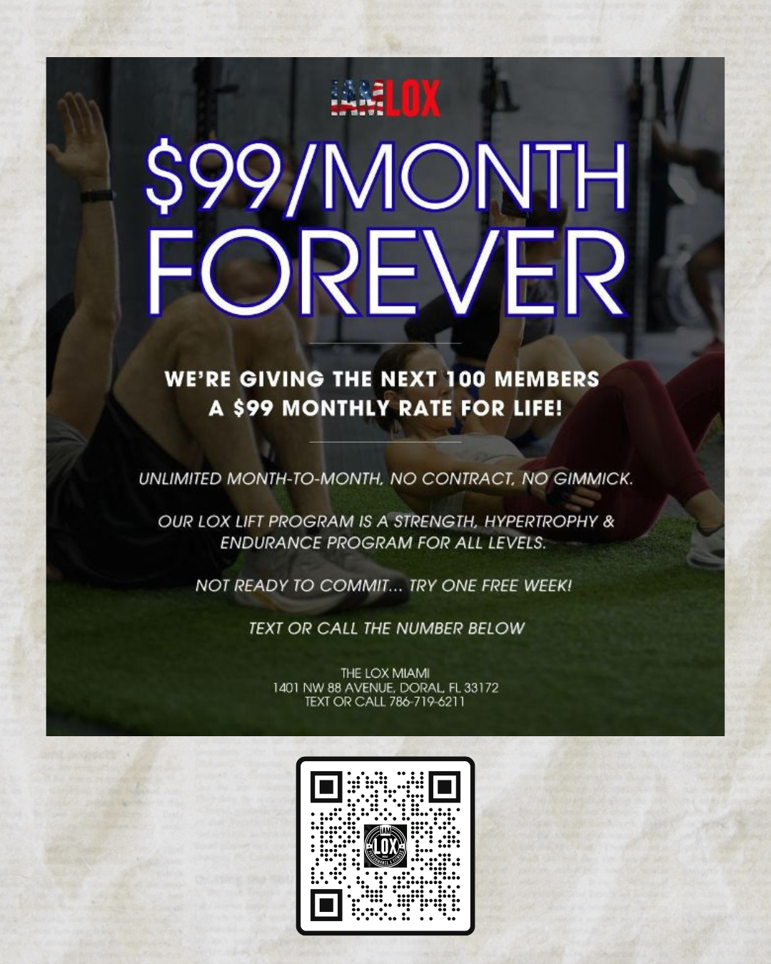 Exclusive Offer: $99/Month for Life at The LOX Performance Miami