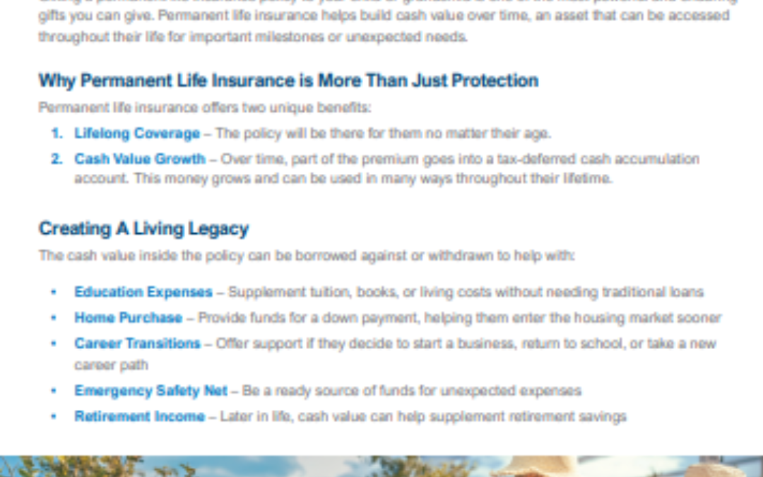 ABMM Financial GIfting Permanant Life Insurance to Children and Grandchildren.