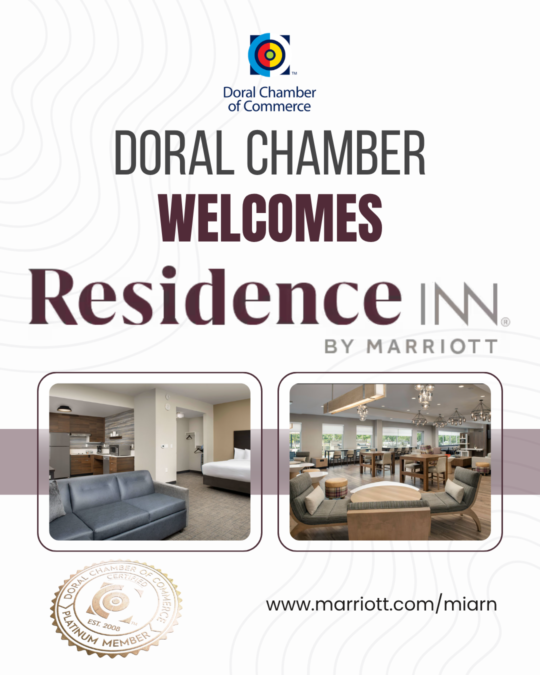 Doral Chamber of Commerce Proudly Welcomes Residence Inn Doral Mall Area as a Platinum Member.