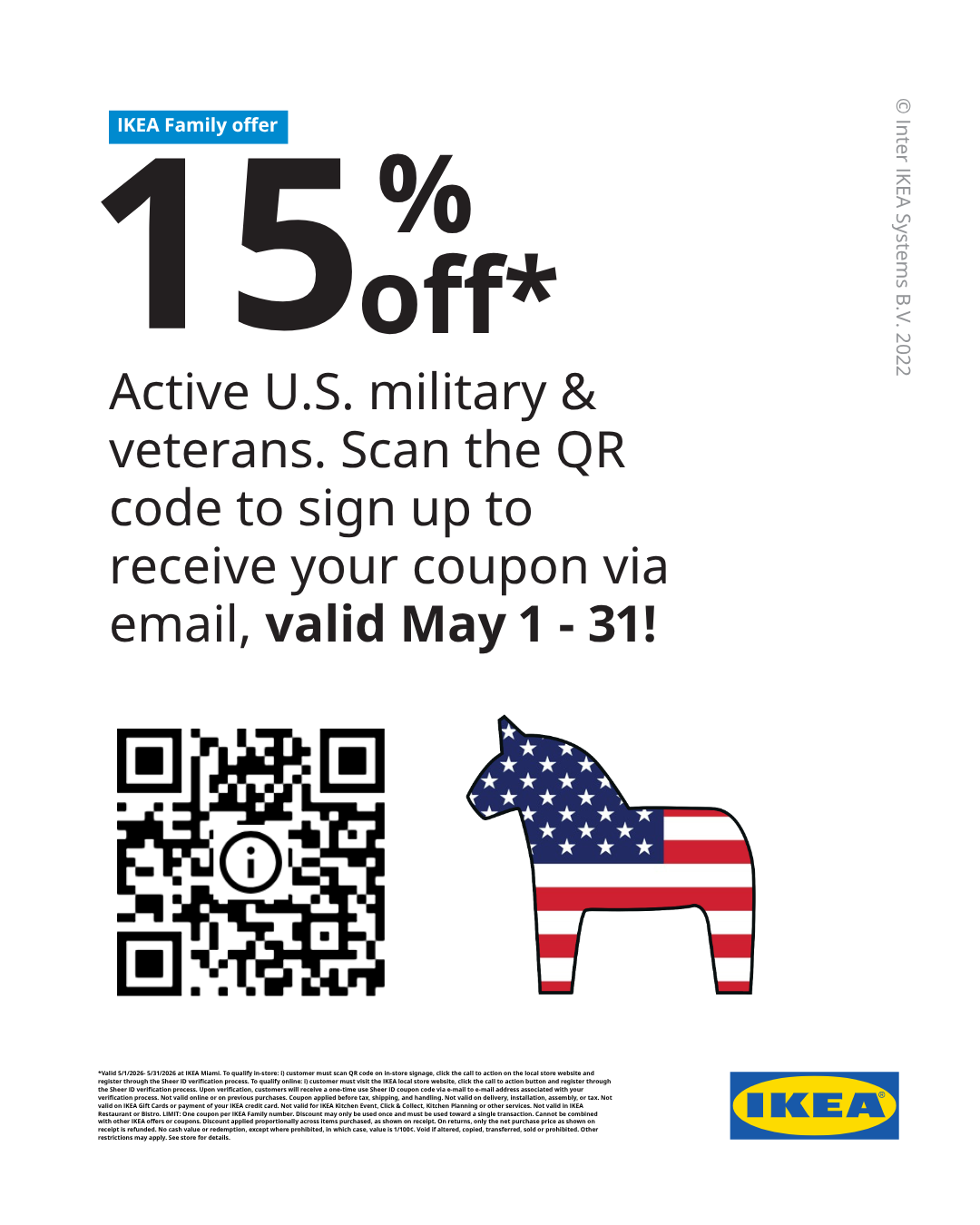 IKEA Your Military Perk for May: 15% Off at IKEA Miami