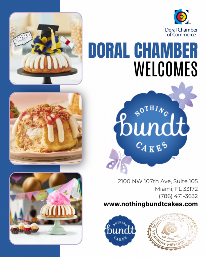 Doral Chamber of Commerce Proudly Welcomes Nothing Bundt Cakes as a Platinum Member.