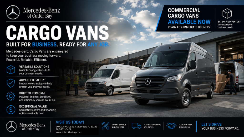 Mercedes-Benz Cargo Vans. Built for Business. Ready for Any Job.