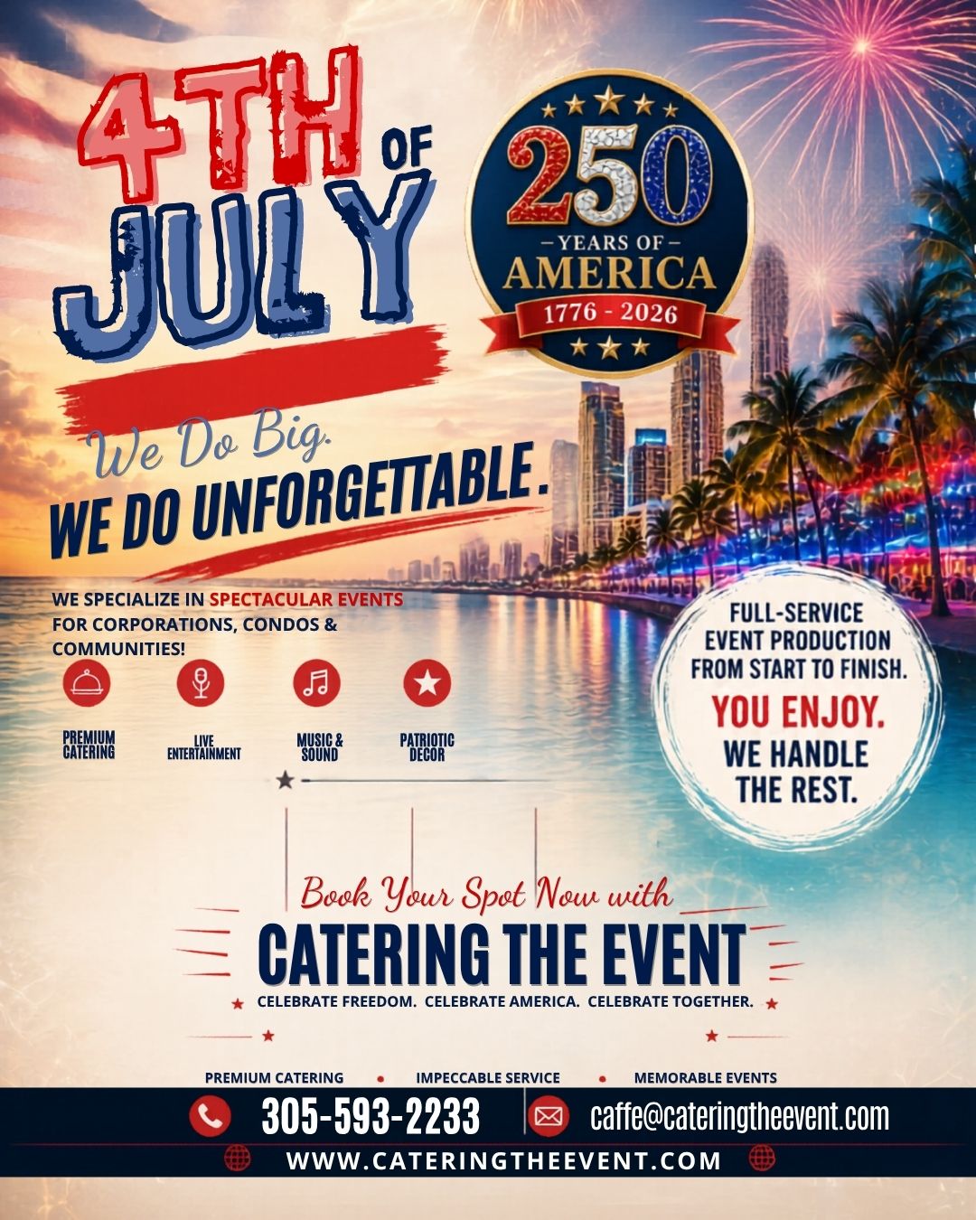 Catering The Event is a catering and event company that has been in business in Doral since 1981