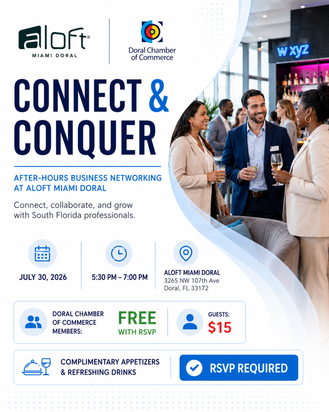Connect & Conquer: After-Hours Business Networking at Aloft Miami Doral