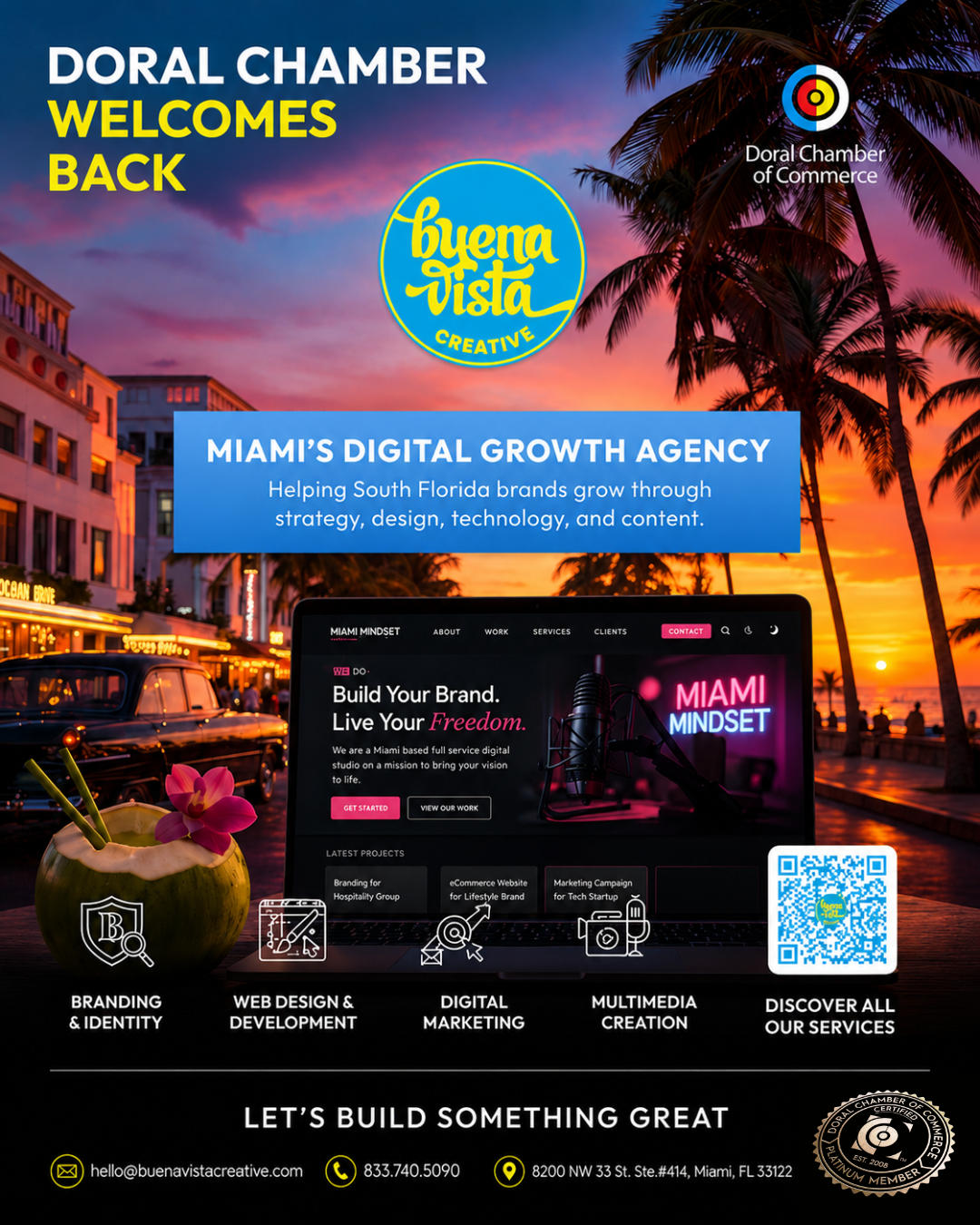 Doral Chamber of Commerce Proudly Welcomes Back Buena Vista Creative as a Platinum Member.