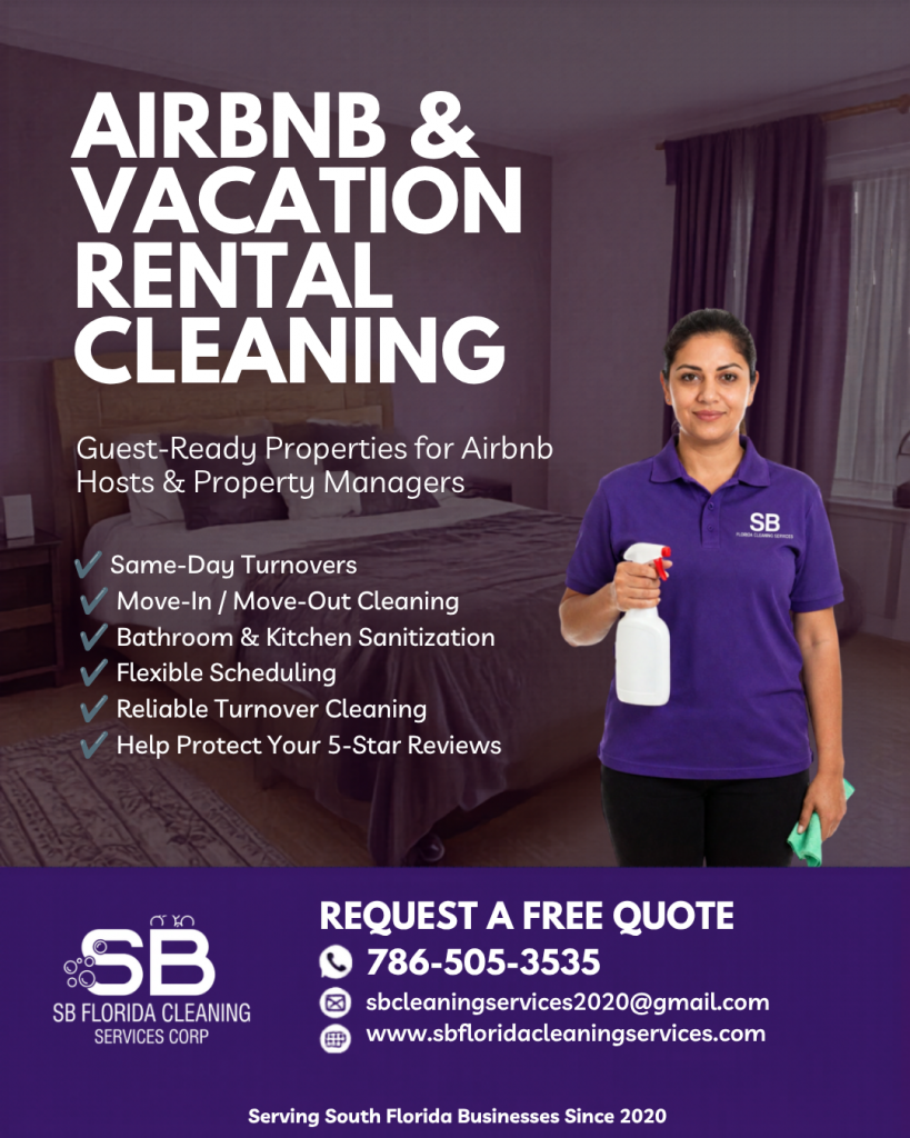 SB Florida Cleaning Services Corp Airbnb & Vacation Rental Cleaning Services