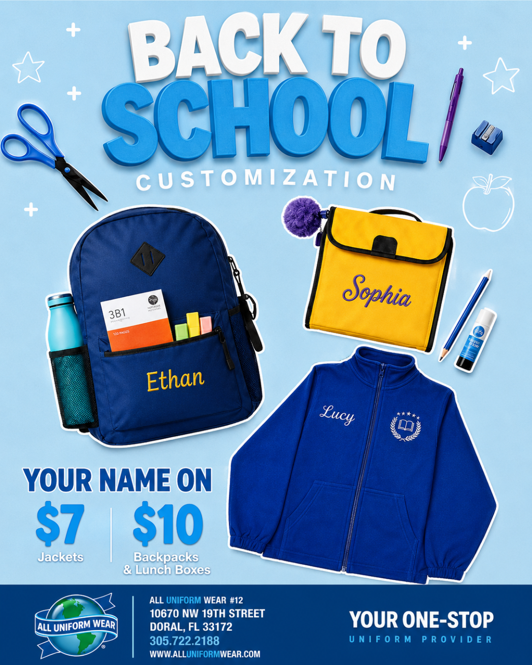 Back-to-School Customization Is Here at All Uniform Wear – Doral!