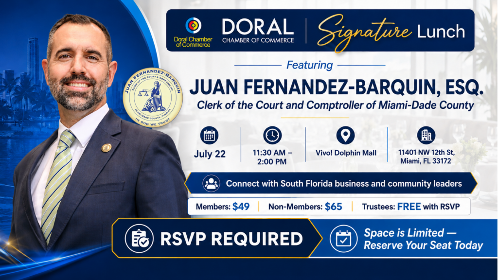 Doral Chamber Signature Lunch with Juan Fernandez-Barquin at Vivo! Dolphin Mall