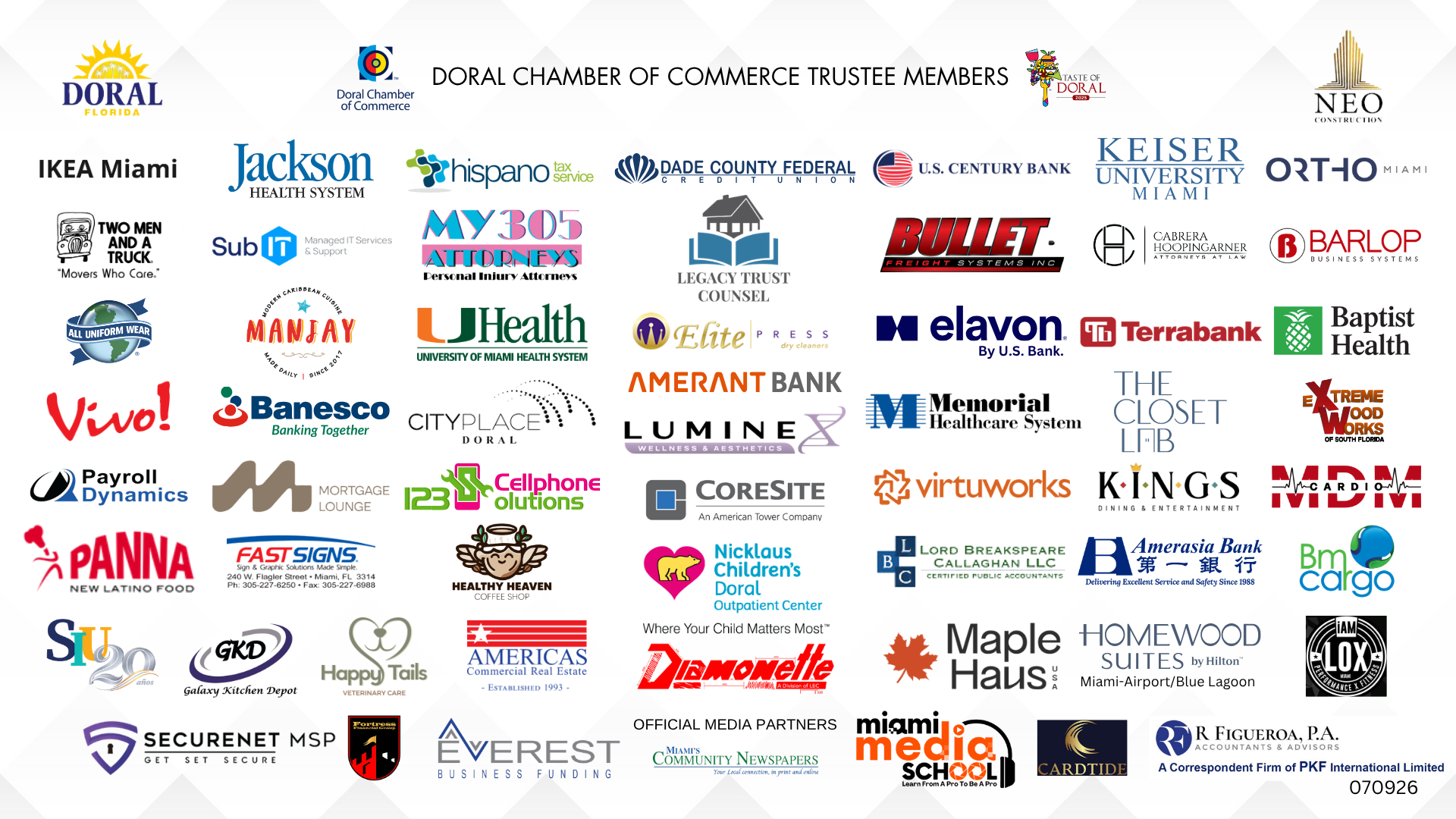 Doral Chamber Trustee Banner 070926