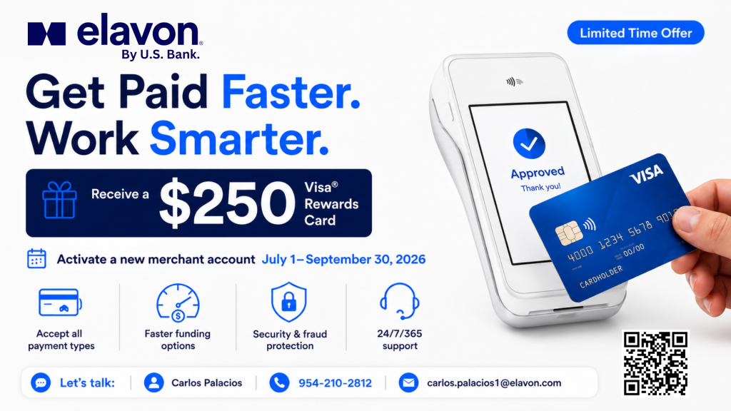 Receive a $250 Visa® Rewards Card with Elavon by U.S. Bank
