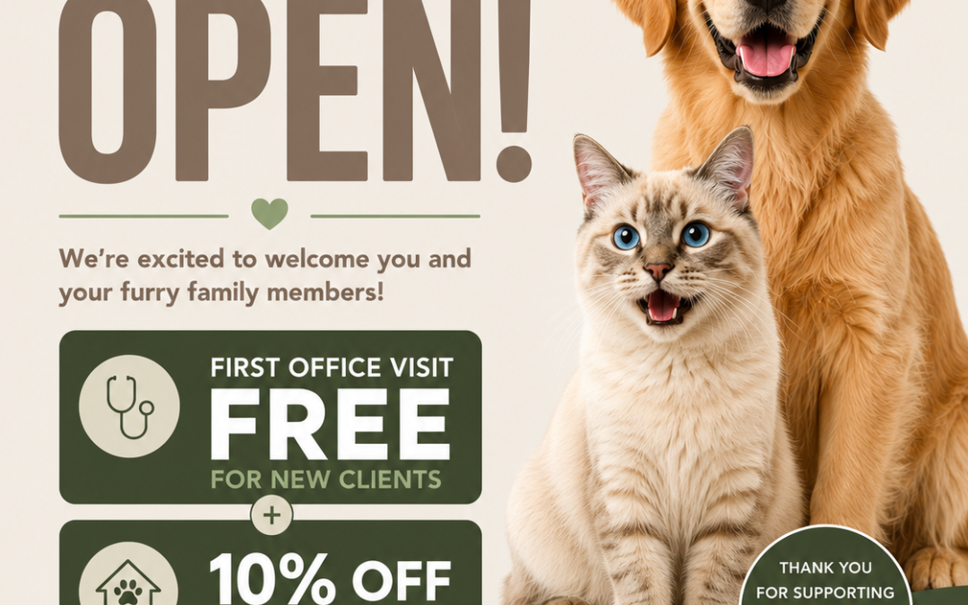 Happy Tails Veterinary Care  ﻿Now Open!