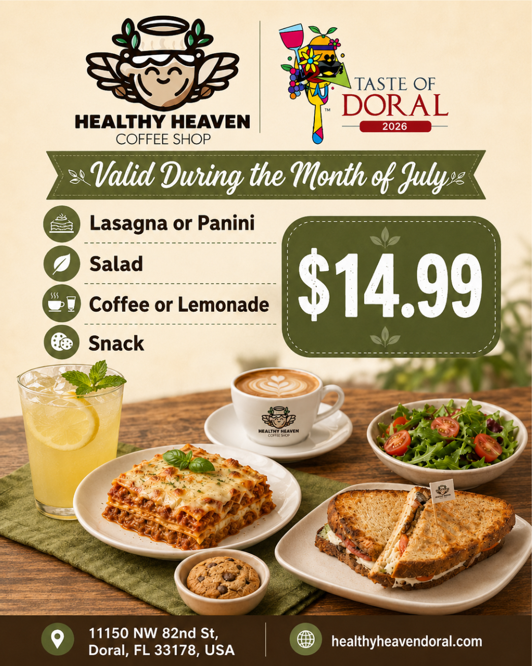 Healthy Heaven Coffee Shop: Taste of Doral July Special