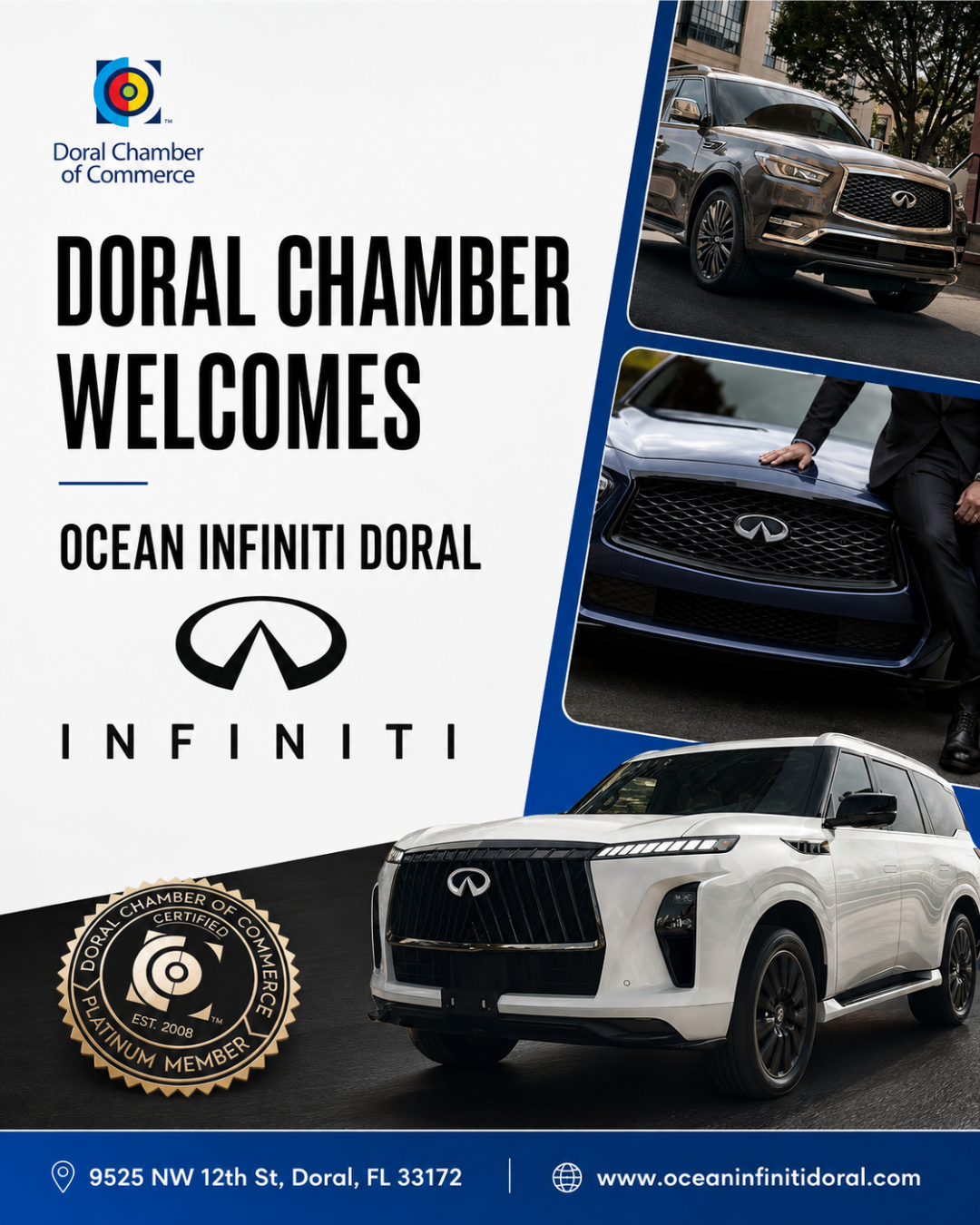 Doral Chamber of Commerce Proudly Welcomes Ocean INFINITI Doral as a Platinum Member.