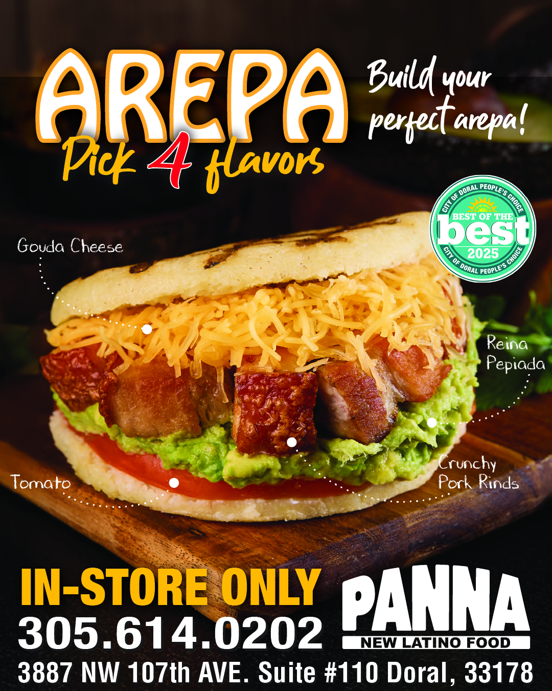 PANNA New Latino Food AREPAS Pick 4 Flavors