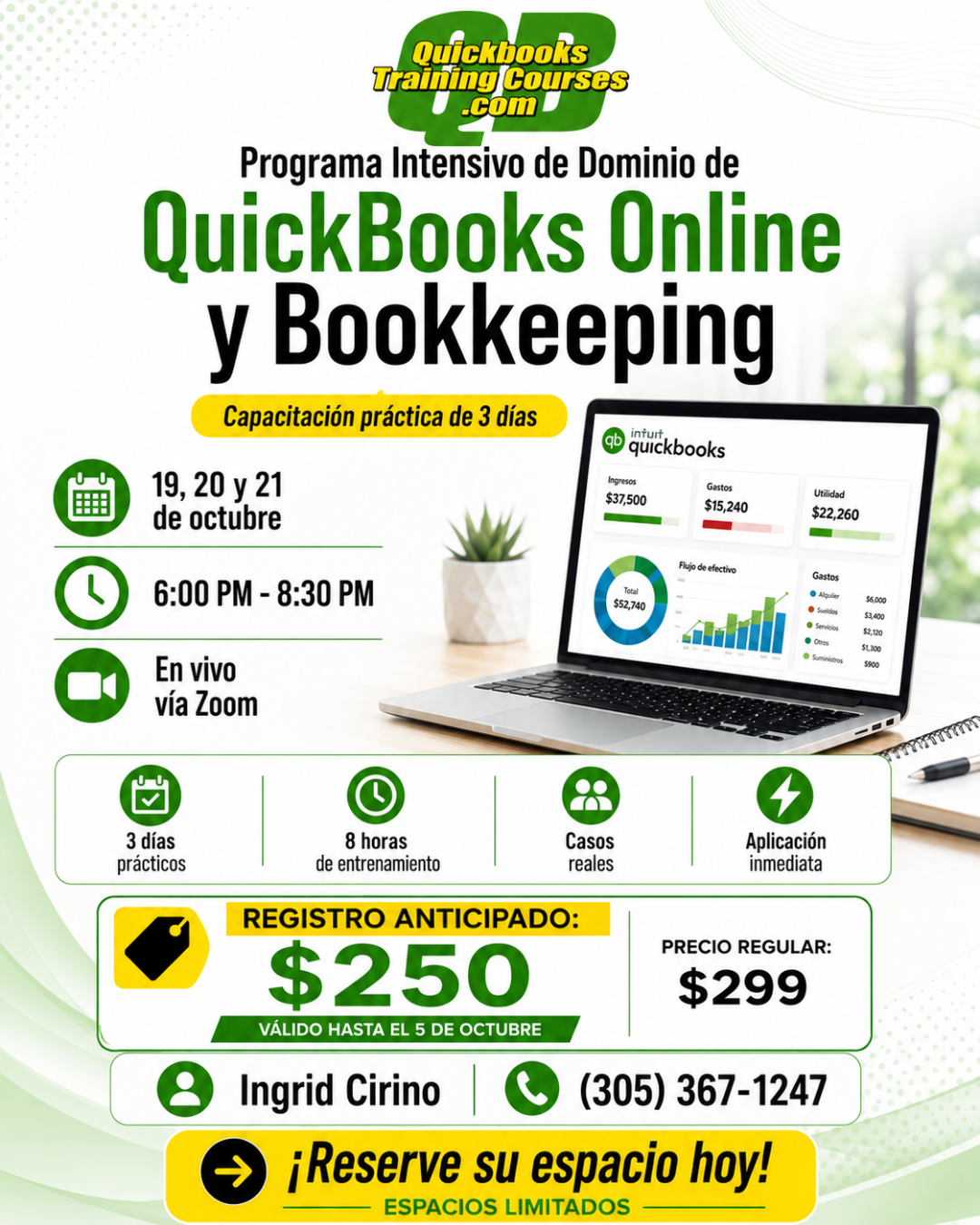 Programa Intensivo de 8 Horas de QuickBooks Online y Bookkeeping.