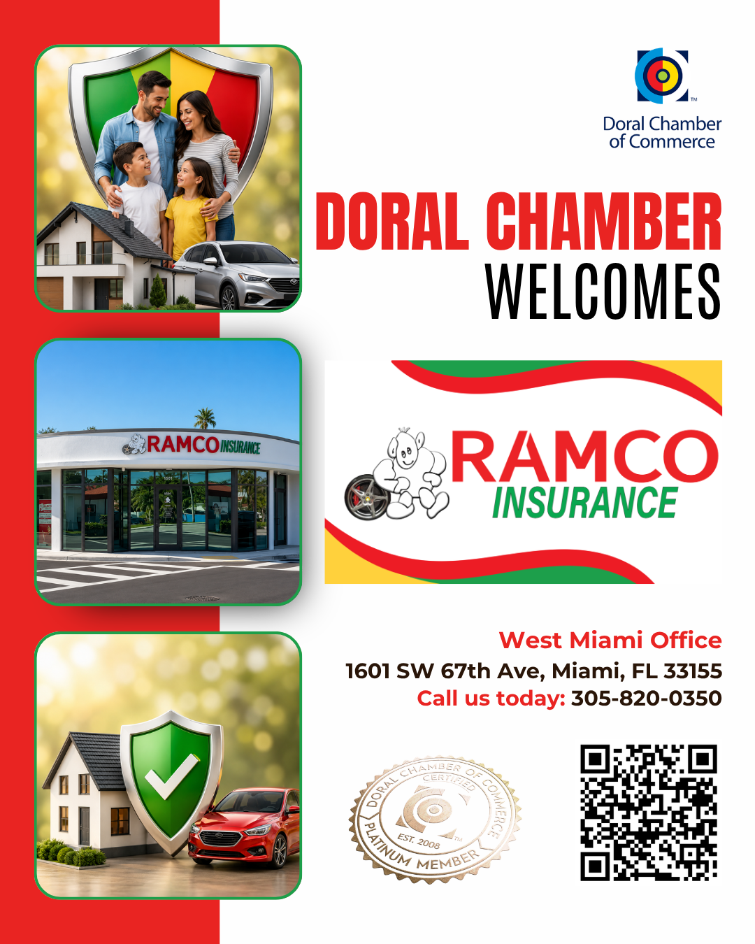 Doral Chamber of Commerce Proudly Welcomes Ramco Insurance Agency as a Platinum Member.