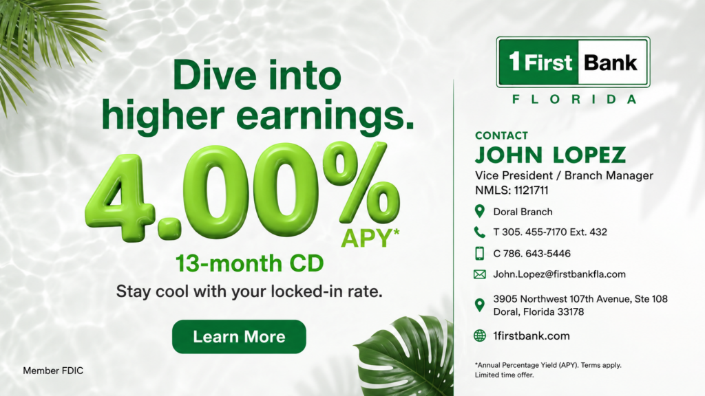 1First Bank – Make More of Your Savings with 4.00% APY