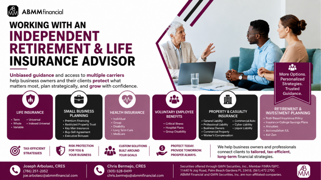Working with an Independent Retirement & Life Insurance Advisor