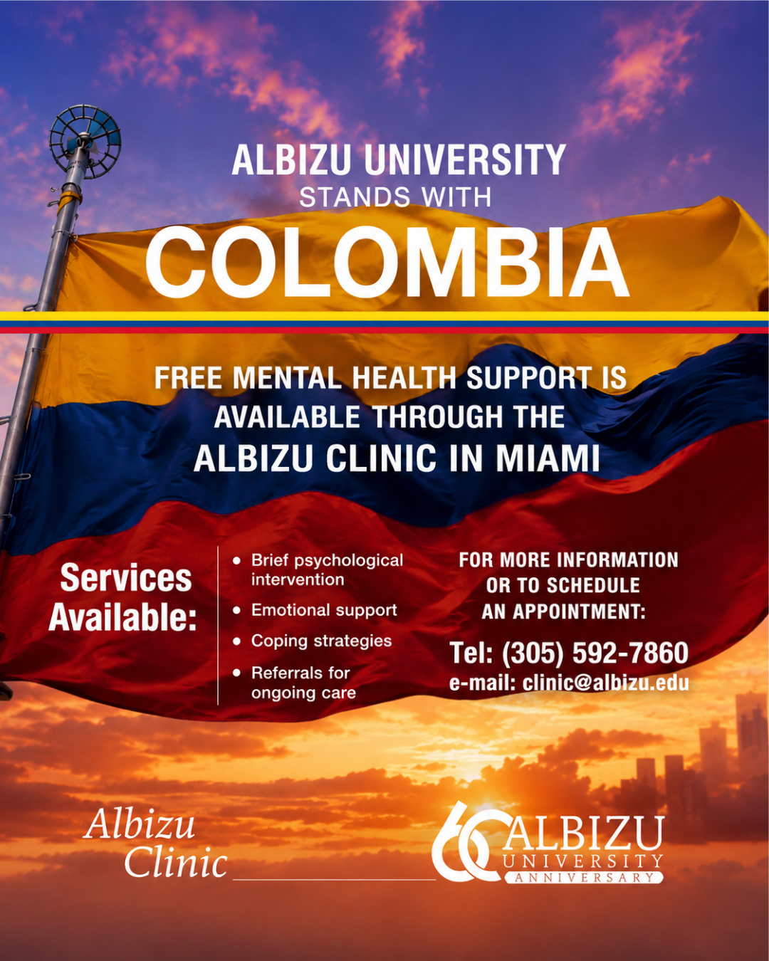 Albizu University Offers Free Mental Health Support for Those Affected by Colombia Earthquakes