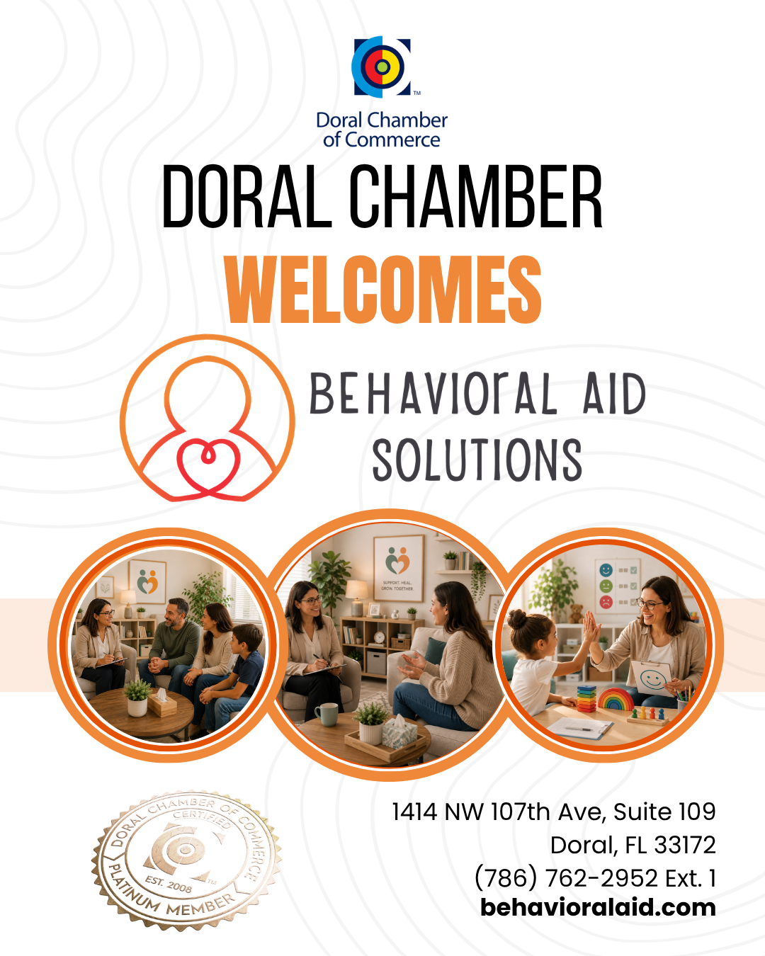 Doral Chamber of Commerce Proudly Welcomes Behavioral Aid Solutions as a Platinum Member.