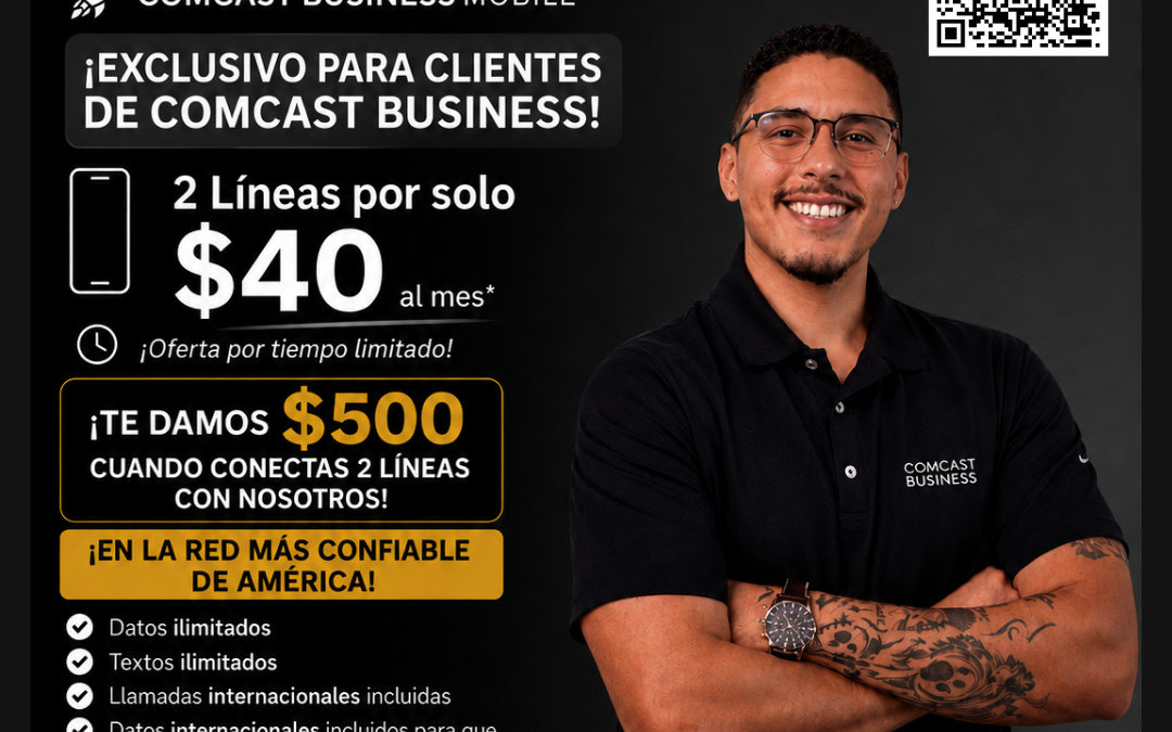 Comcast Business Mobile – 2 Lines for Only $40/Month + Get $500